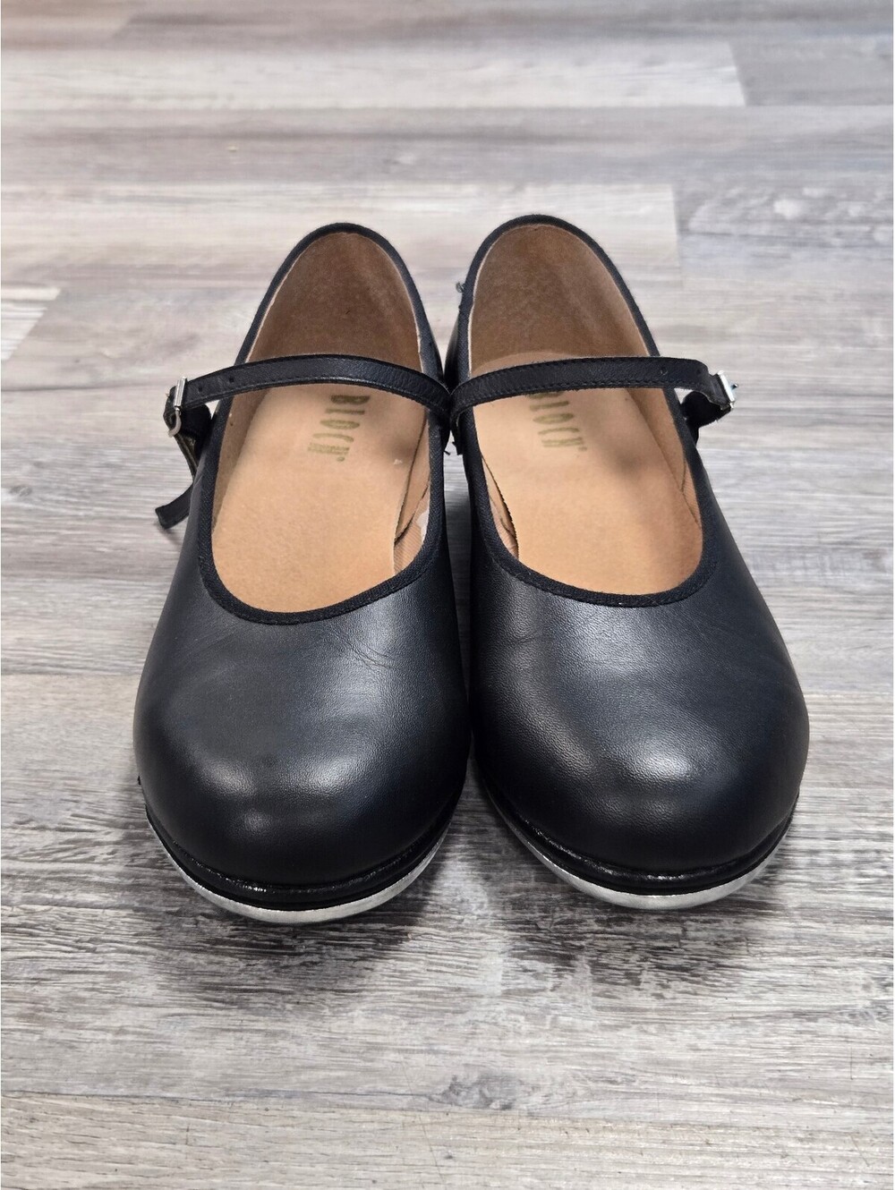 Bloch Black Leather Mary Jane Tap Shoes Size 8.5